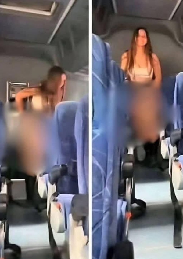 This girl was caught in mid-flight having rela…